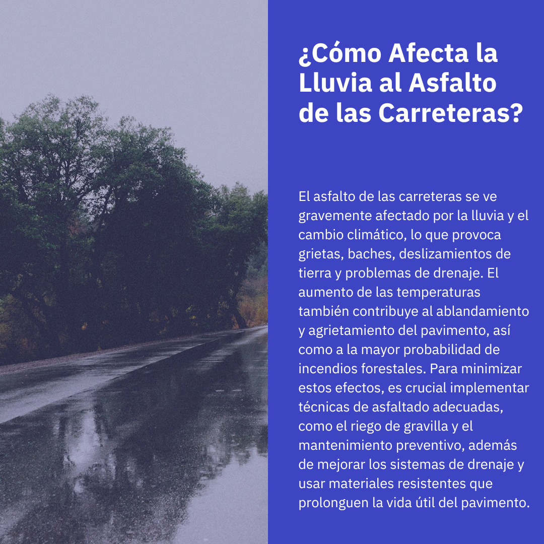 cómo afecta la lluvia al asfaltado de las carreteras